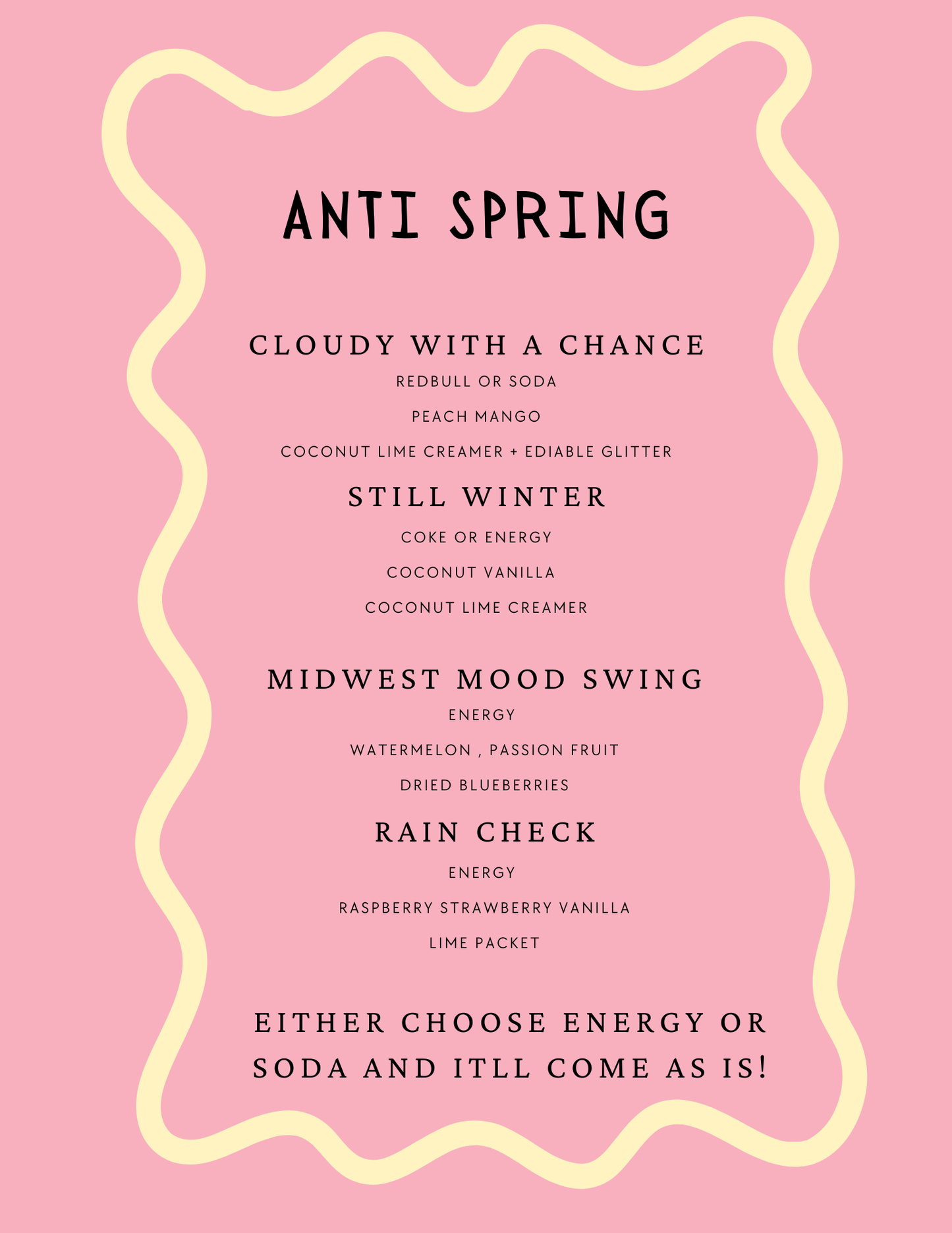 Anti Spring Menu
