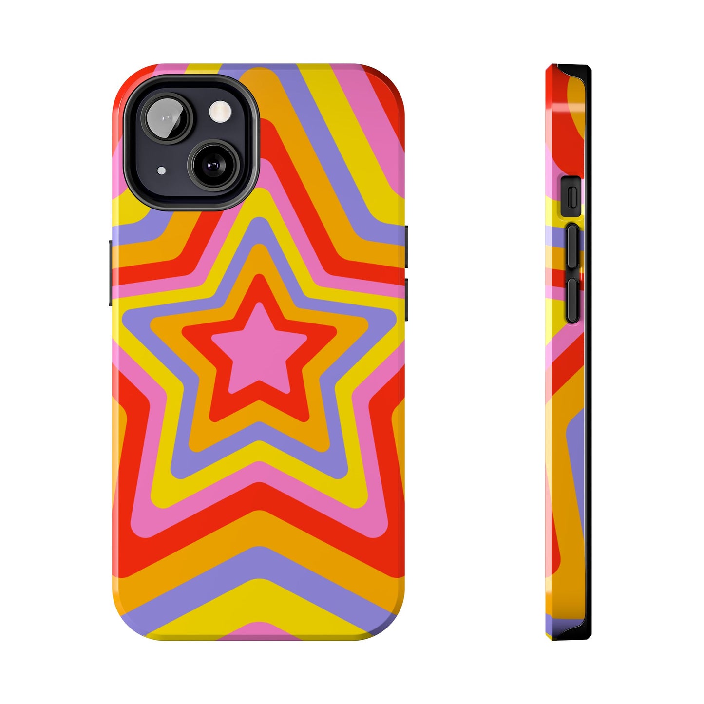 Colorful Star Pattern Tough Phone Cases | Durable Phone Cover, Unique Gifts, Trendy Accessories, Fun Tech Style
