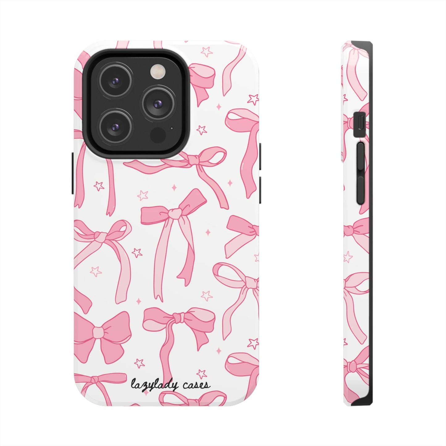 Cute Pink Bow Tough Phone Case - Stylish and Durable Protection