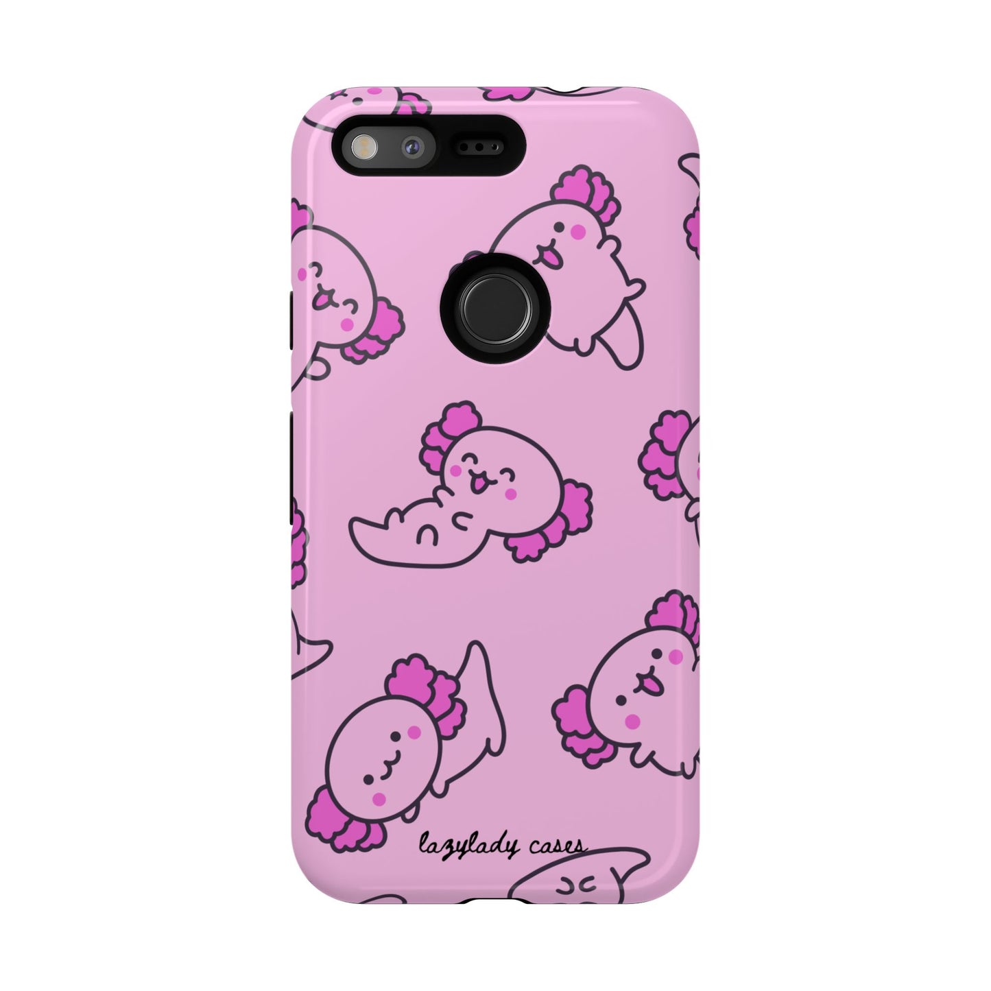 Cute Cartoon Axo Phone Case with Pink Sea Creatures Design