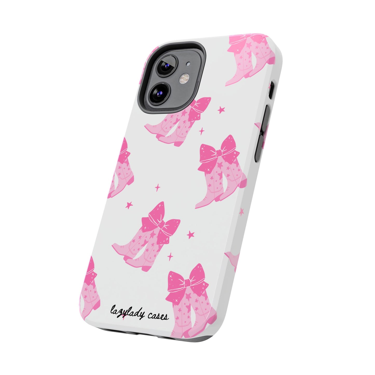 Pink Cowgirl Tough Phone Case - Trendy Protection with Bow Design