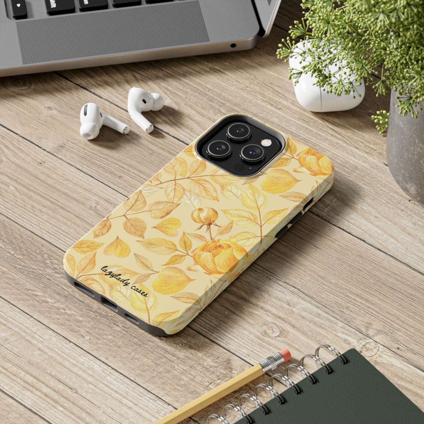 Yellow Dusk Tough Phone Case – Durable Protection with Yellow Roses Design