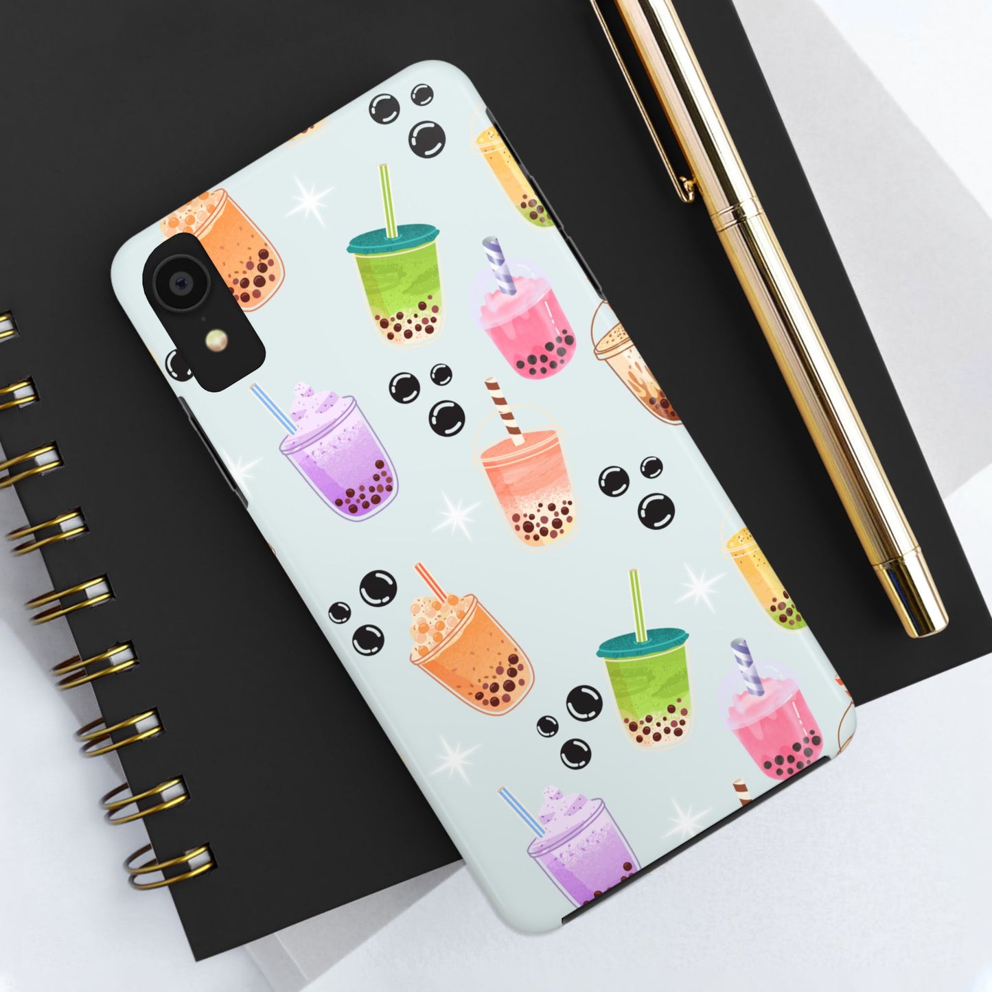 Colorful Boba Tea Phone Case, Tough Phone Cases for Drink Lovers, Cute Phone Accessory, Fun Gifts for Friends, Summer Vibes