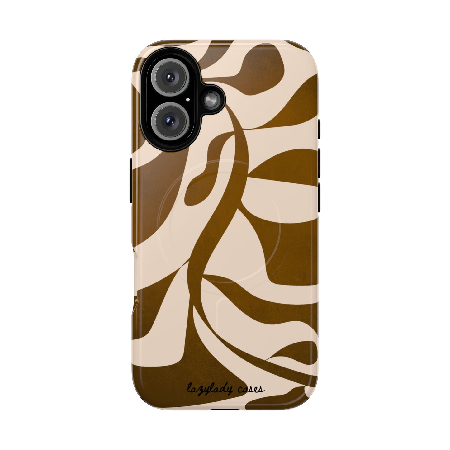 Brown Bonnet Stylish Tough Magnetic Phone Case - Trendy Abstract Design