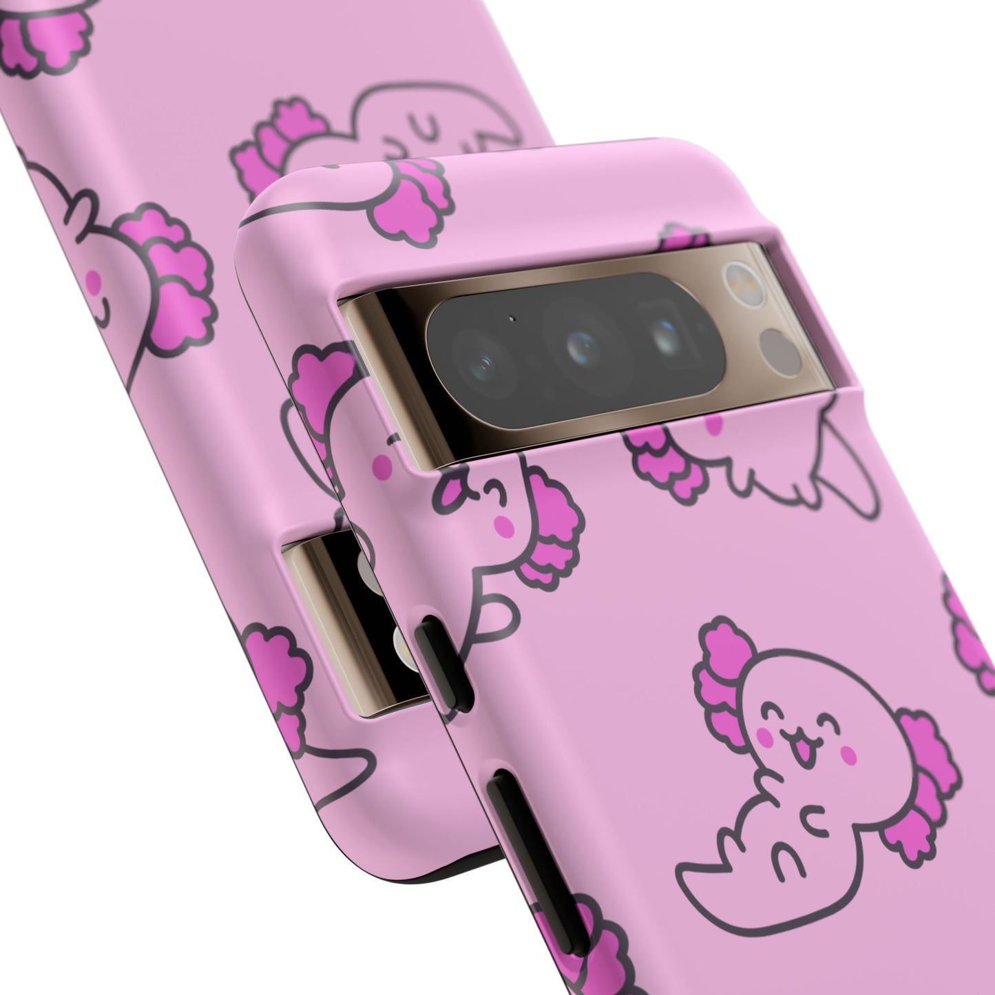 Cute Cartoon Axo Phone Case with Pink Sea Creatures Design