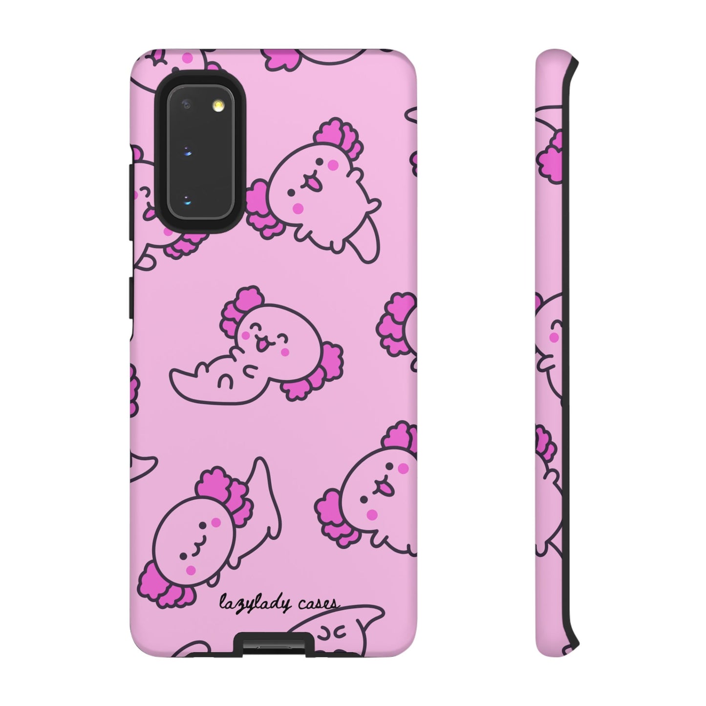 Cute Cartoon Axo Phone Case with Pink Sea Creatures Design