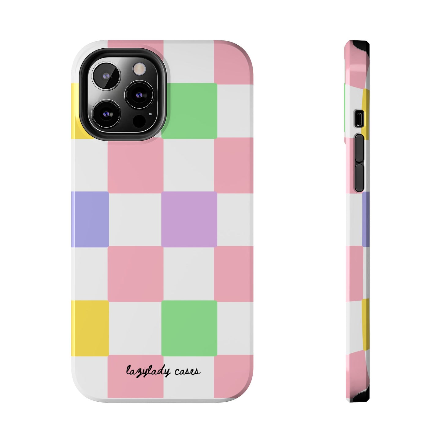 Colorful Checkerboard Tough Phone Case – Vibrant & Durable Protection
