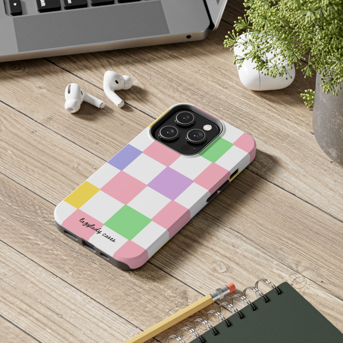 Colorful Checkerboard Tough Phone Case – Vibrant & Durable Protection