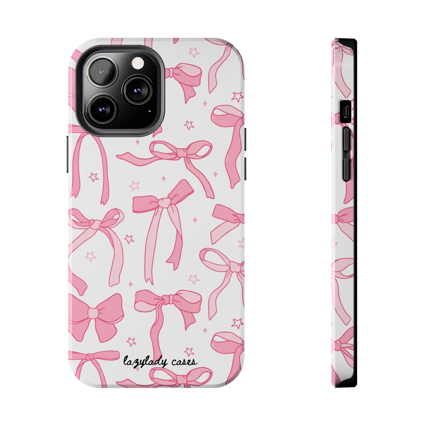 Cute Pink Bow Tough Phone Case - Stylish and Durable Protection