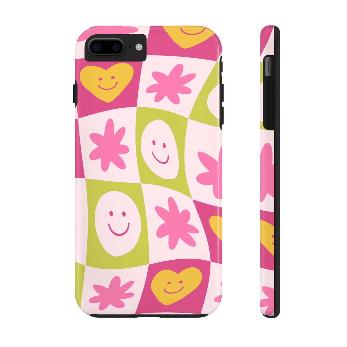 Colorful Smiley Pattern Tough Phone Cases, Playful Phone Covers, Fun Gifts for Friends, Cute Accessories, Vibrant and Durable