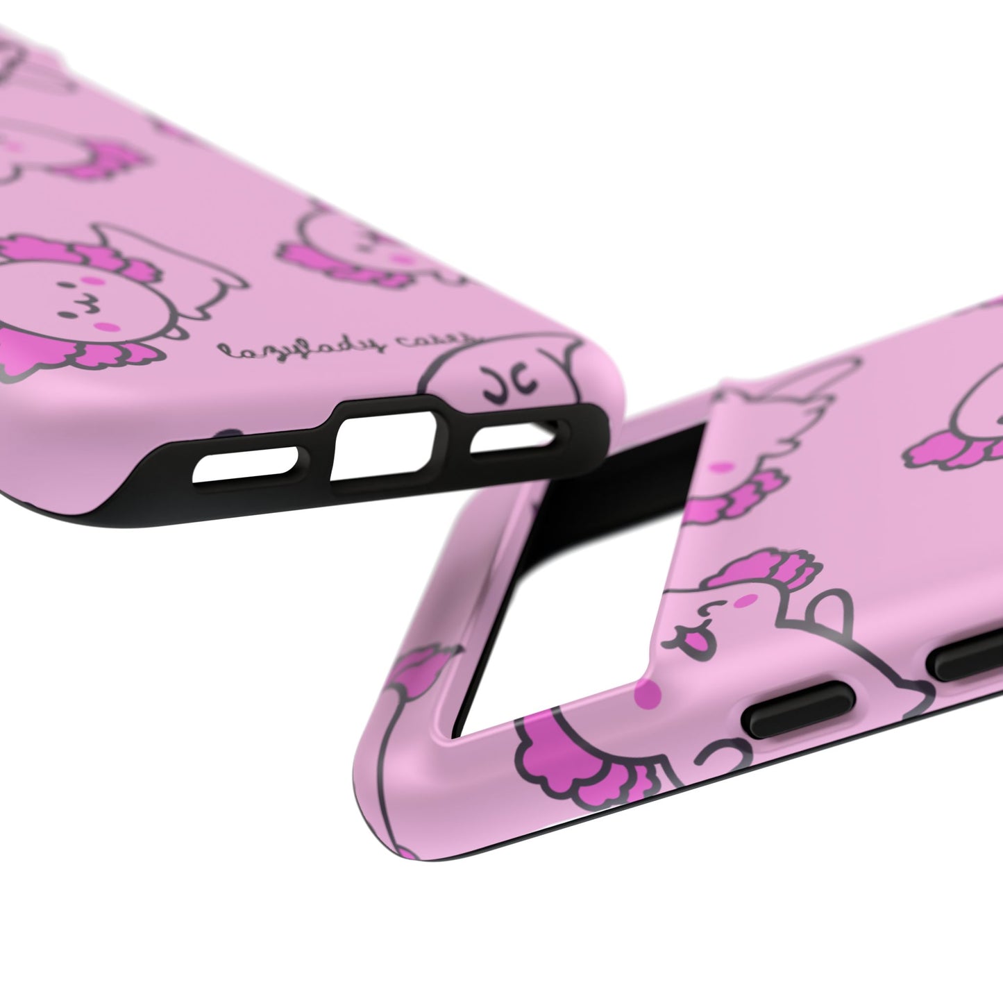 Cute Cartoon Axo Phone Case with Pink Sea Creatures Design