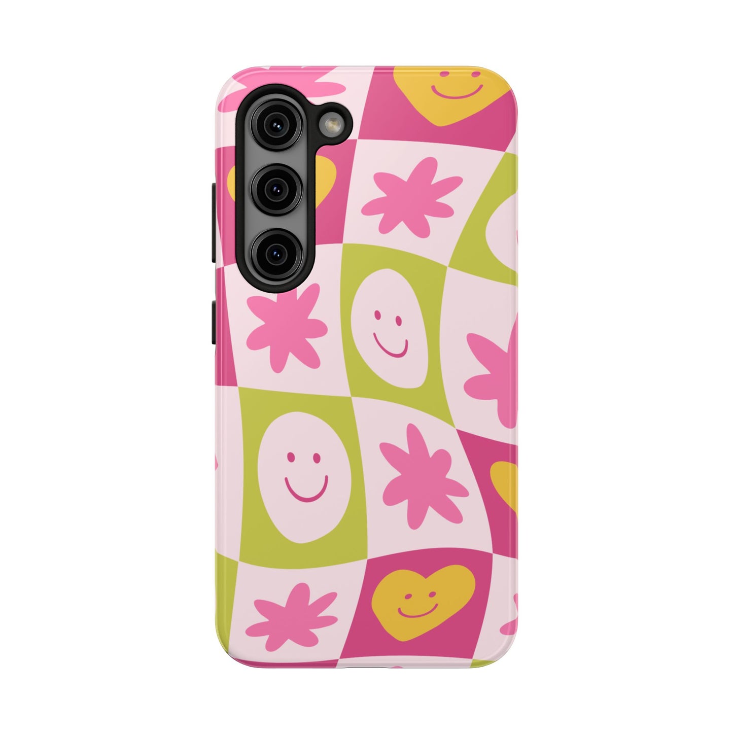 Colorful Smiley Pattern Tough Phone Cases, Playful Phone Covers, Fun Gifts for Friends, Cute Accessories, Vibrant and Durable