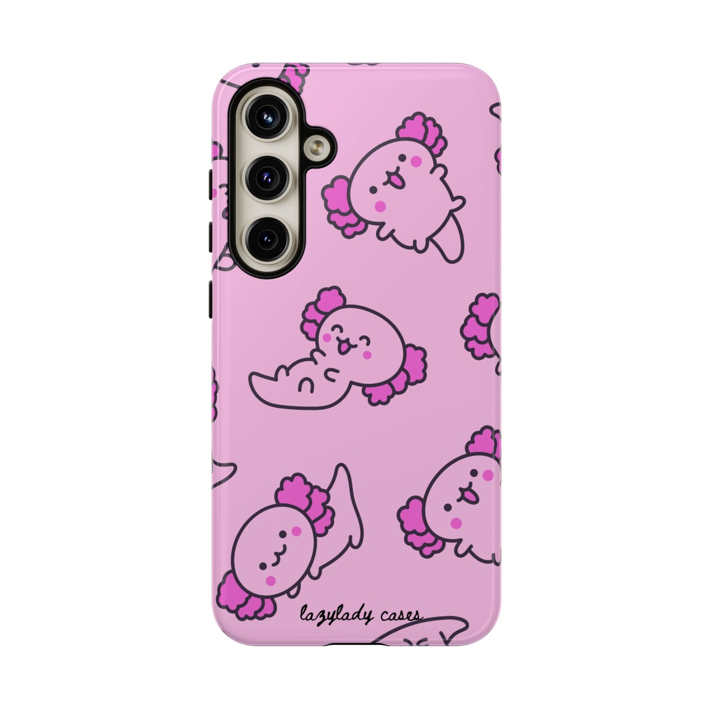 Cute Cartoon Axo Phone Case with Pink Sea Creatures Design