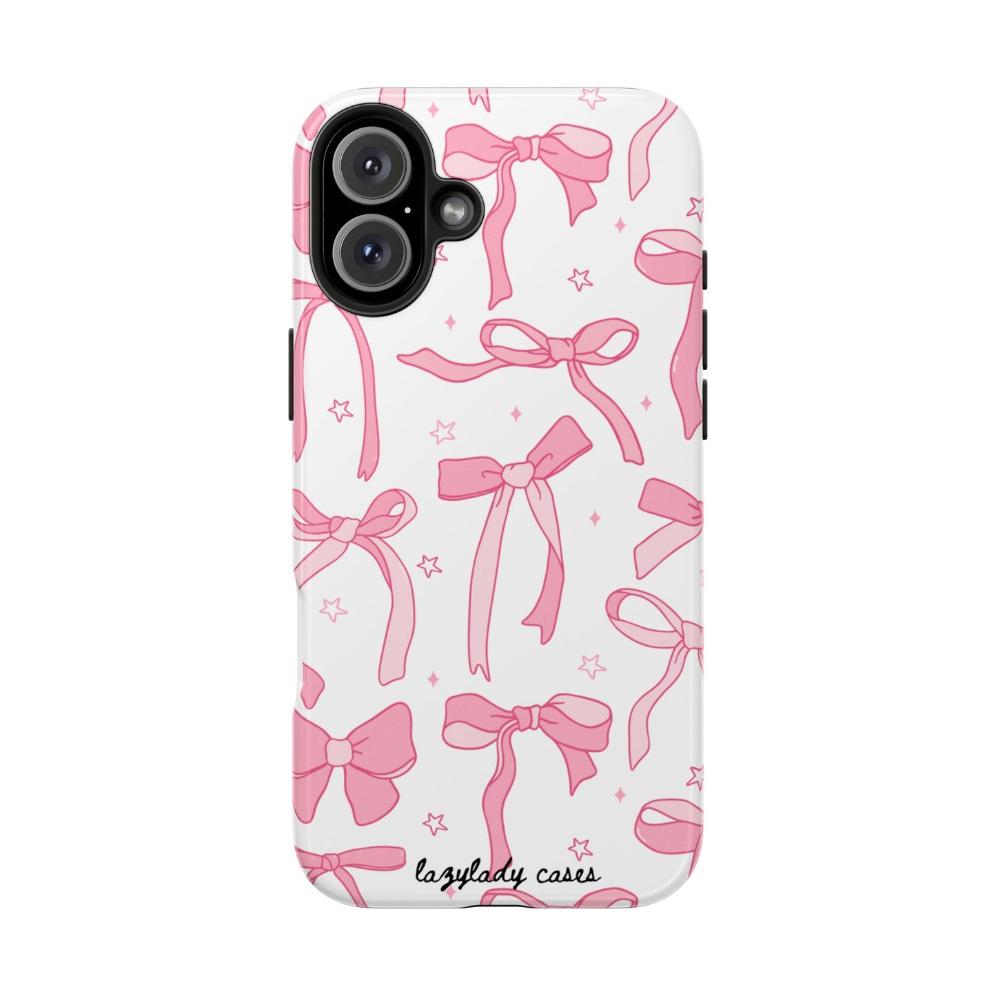 Cute Pink Bow Tough Phone Case - Stylish and Durable Protection