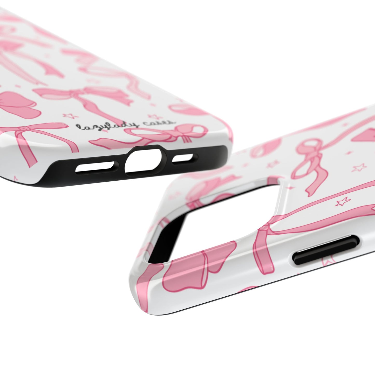 Cute Pink Bow Tough Phone Case - Stylish and Durable Protection