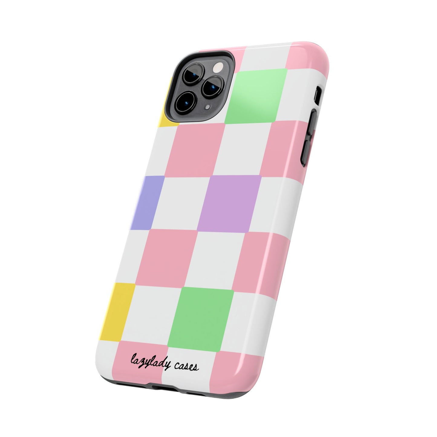 Colorful Checkerboard Tough Phone Case – Vibrant & Durable Protection