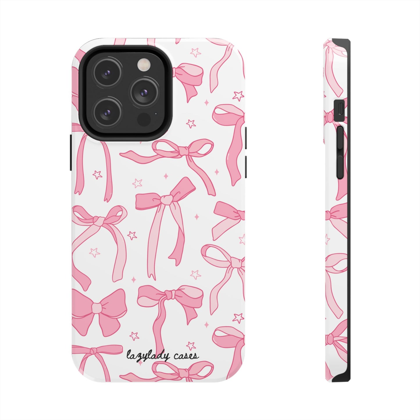 Cute Pink Bow Tough Phone Case - Stylish and Durable Protection