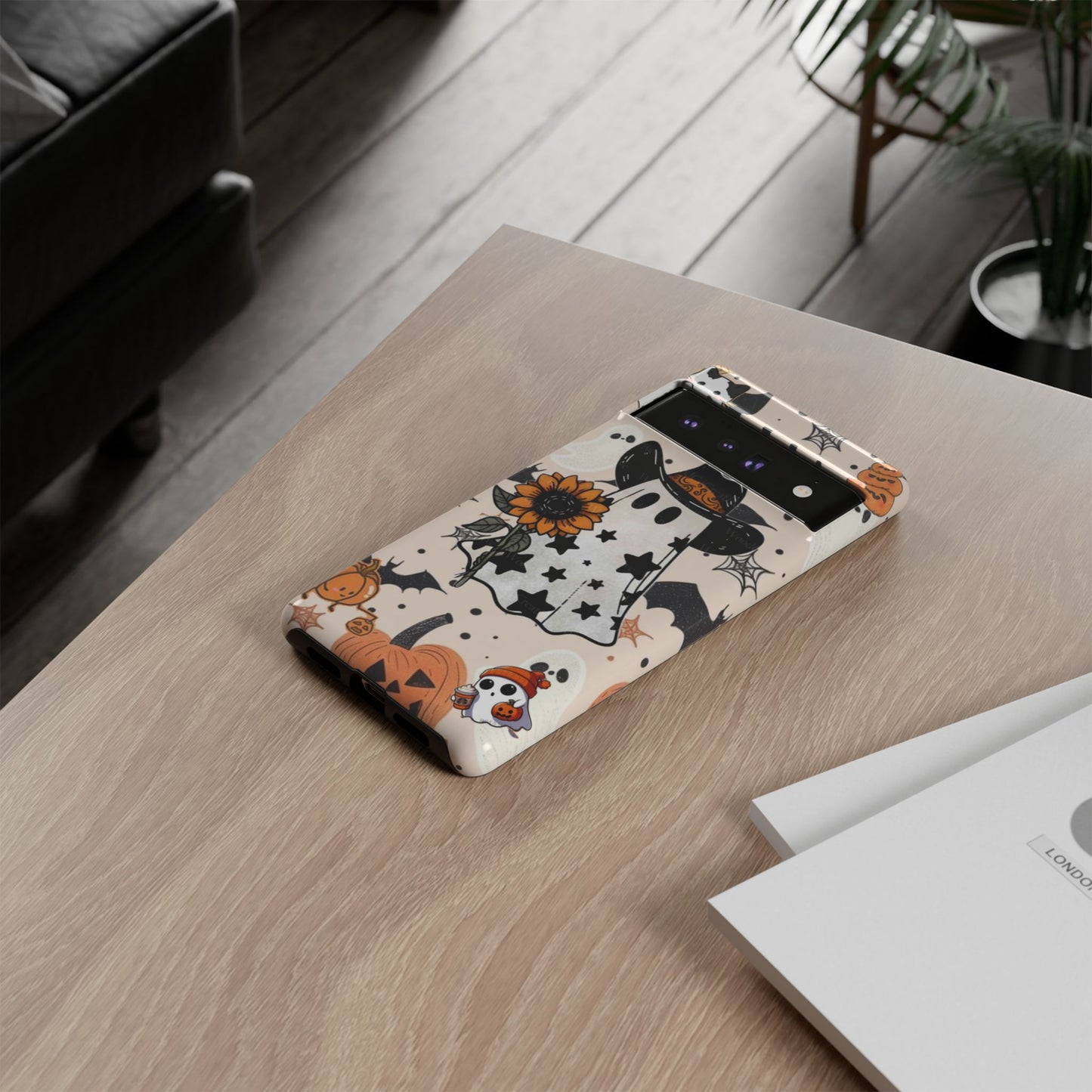 Cute Ghost Phone Case, Halloween Decor, Spooky Gift, Fall Accessories, Pumpkin Lover's Gift, Autumn Vibes, Trick or Treat