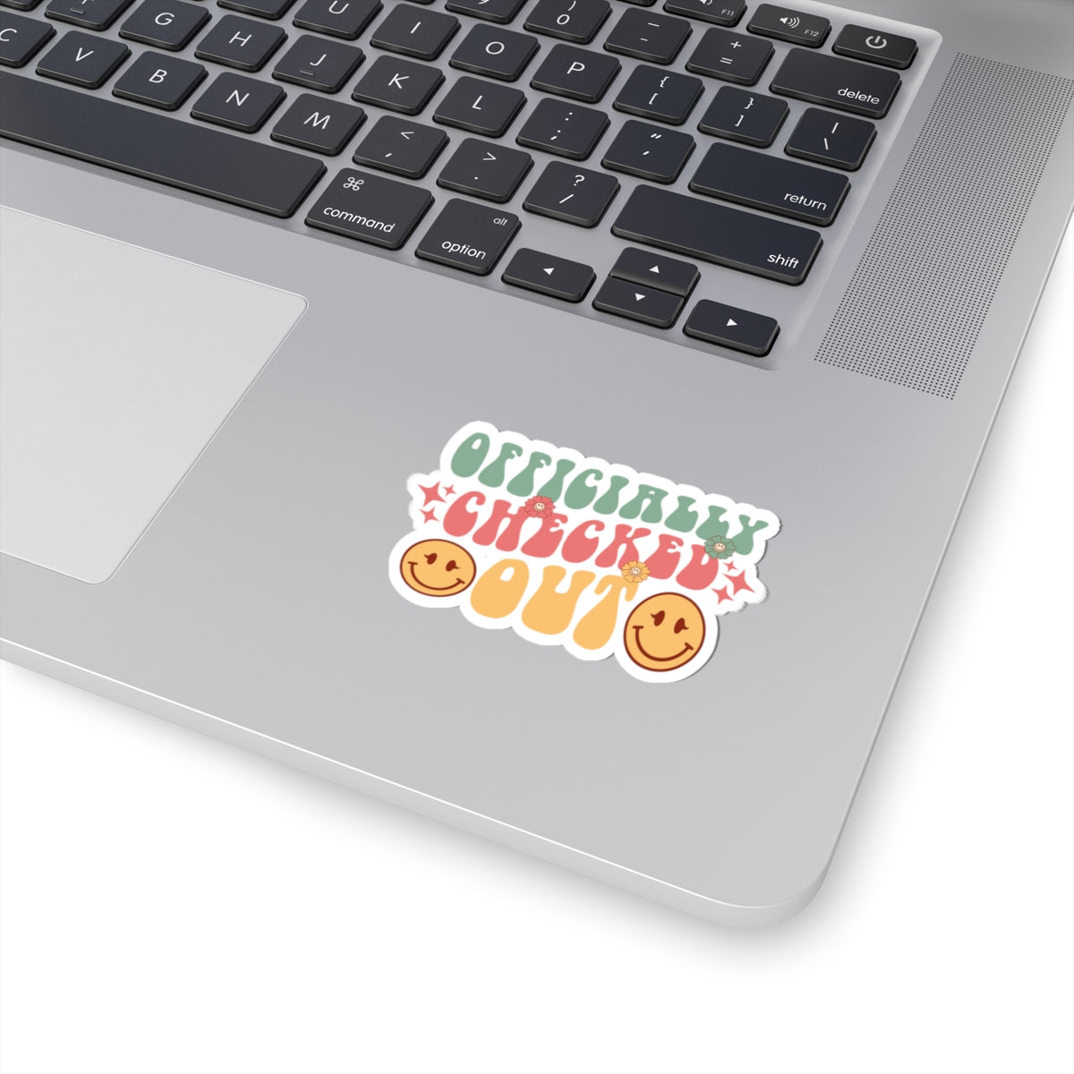 Officially Checked Out Kiss-Cut Stickers, Cute Laptop Decals, Fun Gifts for Friends, Party Decorations, Cheerful Wall Art
