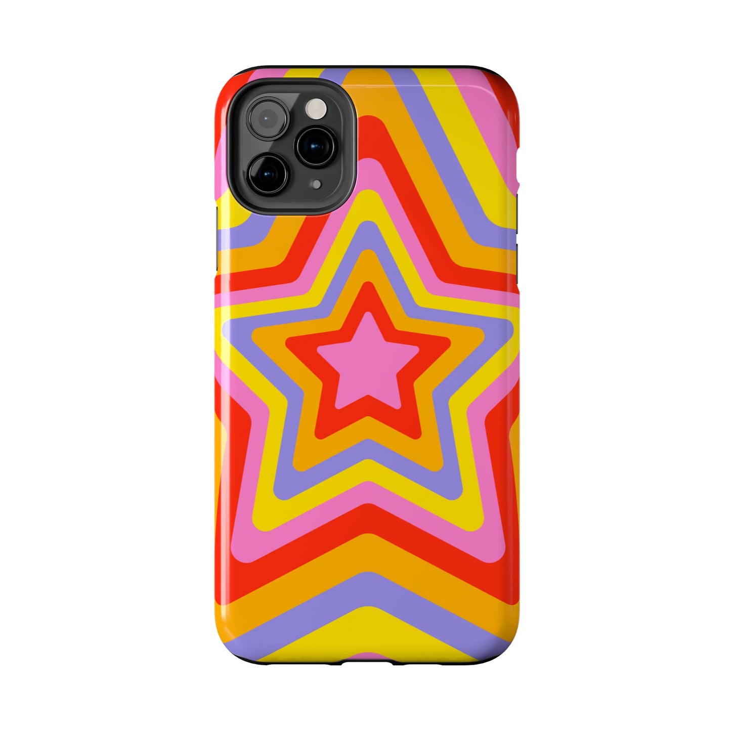 Colorful Star Pattern Tough Phone Cases | Durable Phone Cover, Unique Gifts, Trendy Accessories, Fun Tech Style