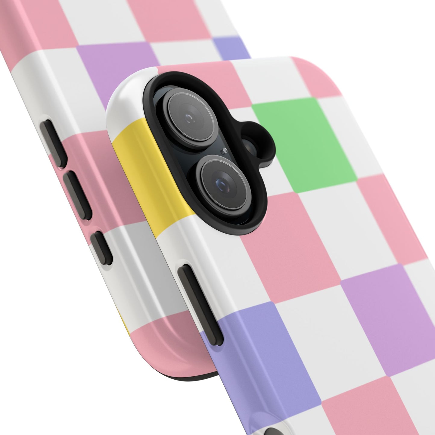 Colorful Checkerboard Tough Phone Case – Vibrant & Durable Protection