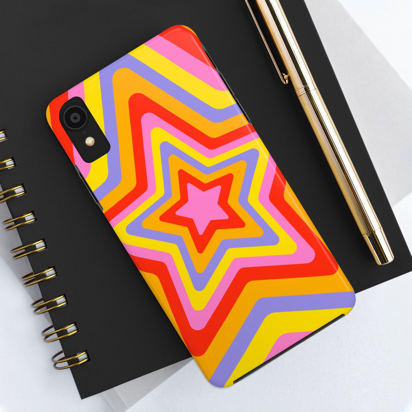 Colorful Star Pattern Tough Phone Cases | Durable Phone Cover, Unique Gifts, Trendy Accessories, Fun Tech Style