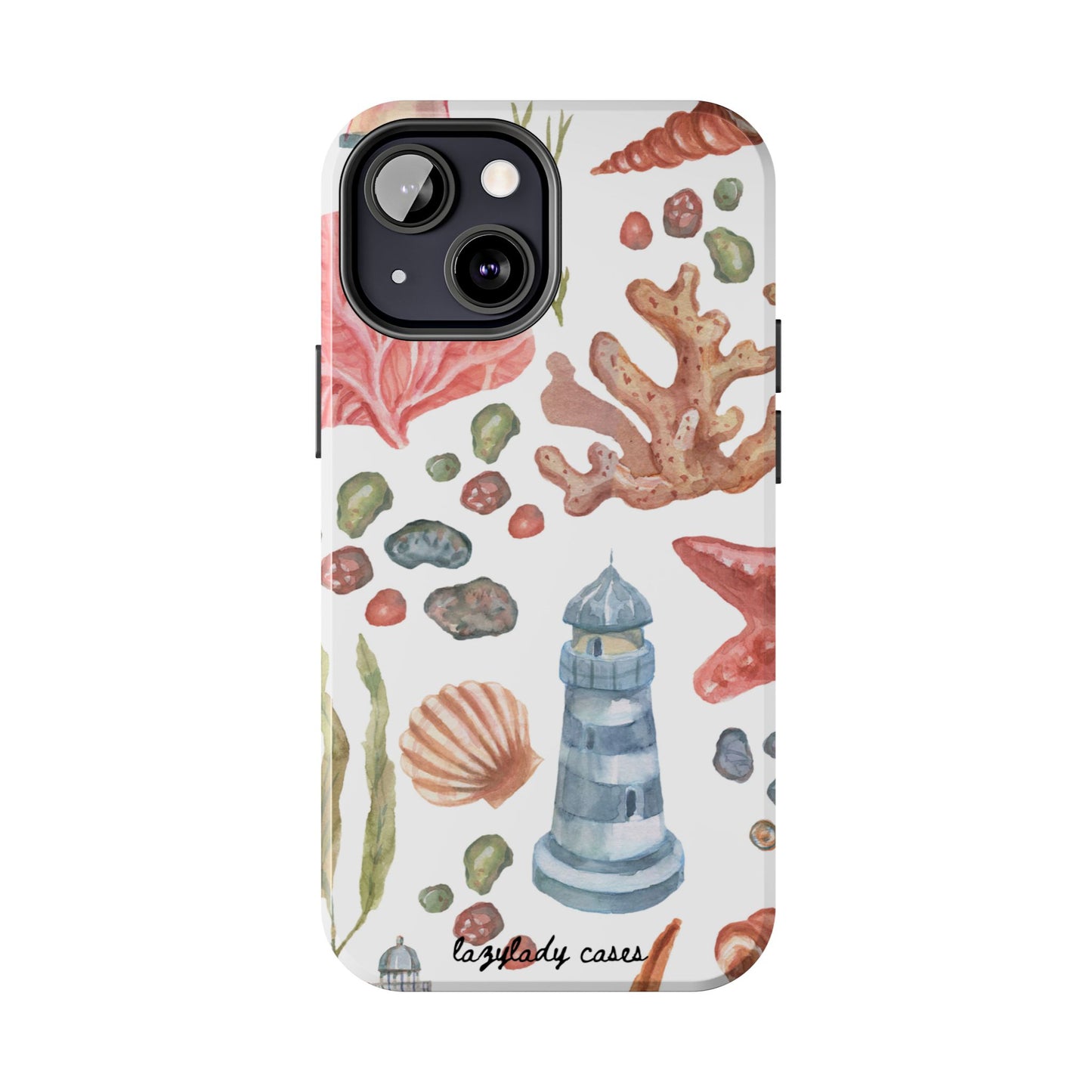 Coastal Art Tough Phone Cases - Stylish Beach Vibes with Lighthouse Design