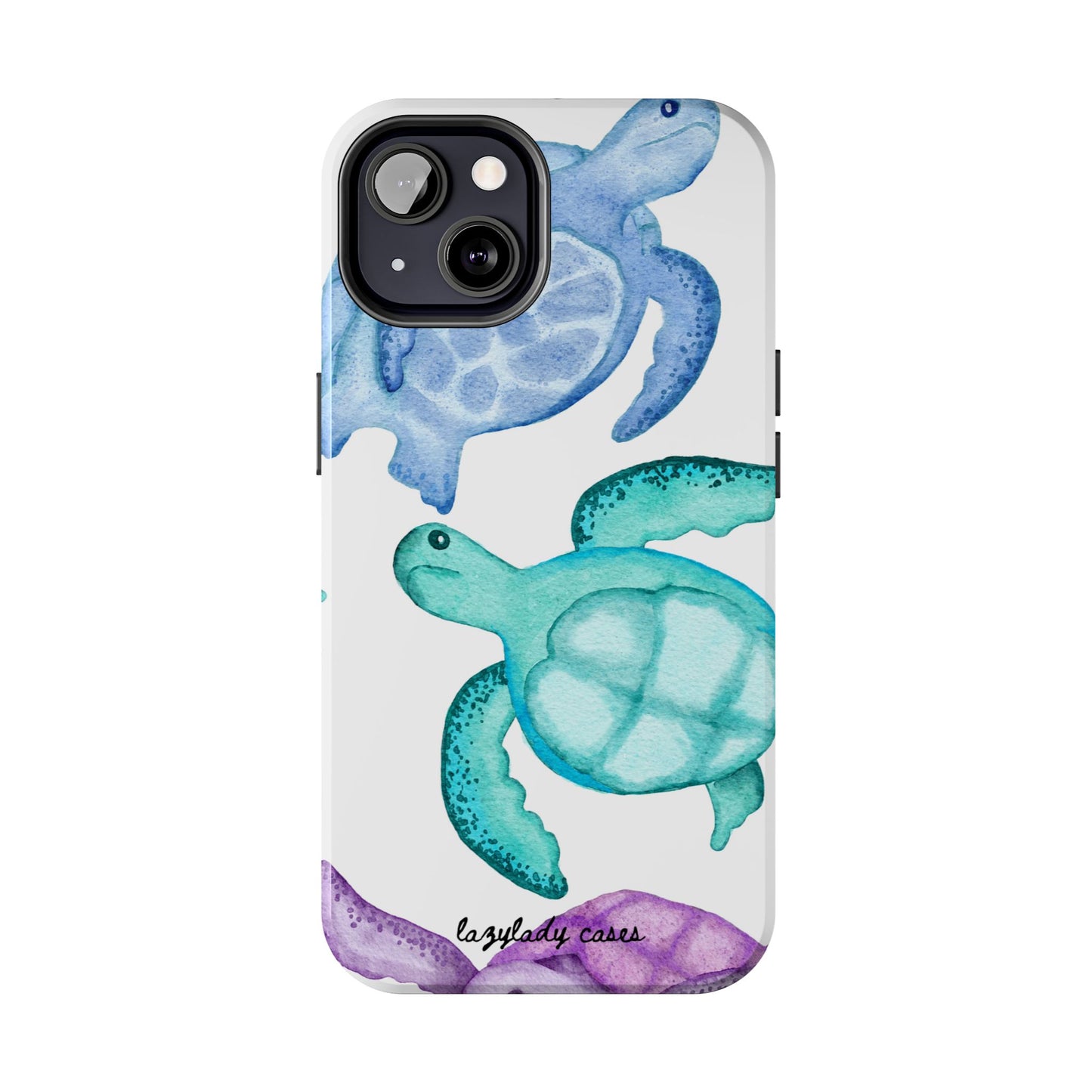 Ocean-Inspired Tough Phone Cases with Colorful Turtles