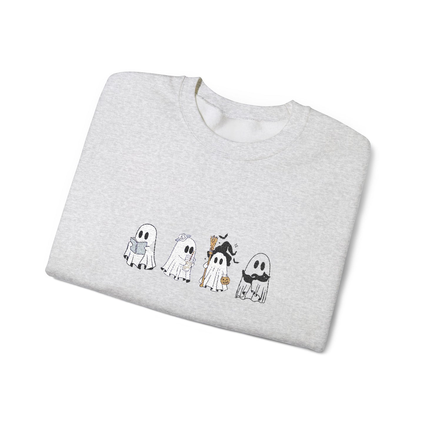 Cute Ghosts Unisex Heavy Blend™ Crewneck Sweatshirt, Halloween Apparel, Cozy Loungewear, Spooky Season Gift, Relaxed Fit Sweatshirt