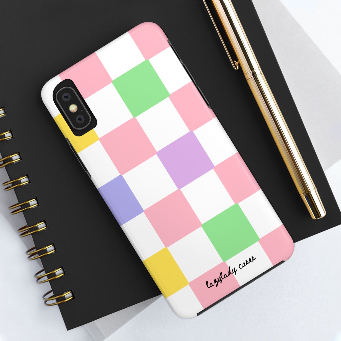 Colorful Checkerboard Tough Phone Case – Vibrant & Durable Protection