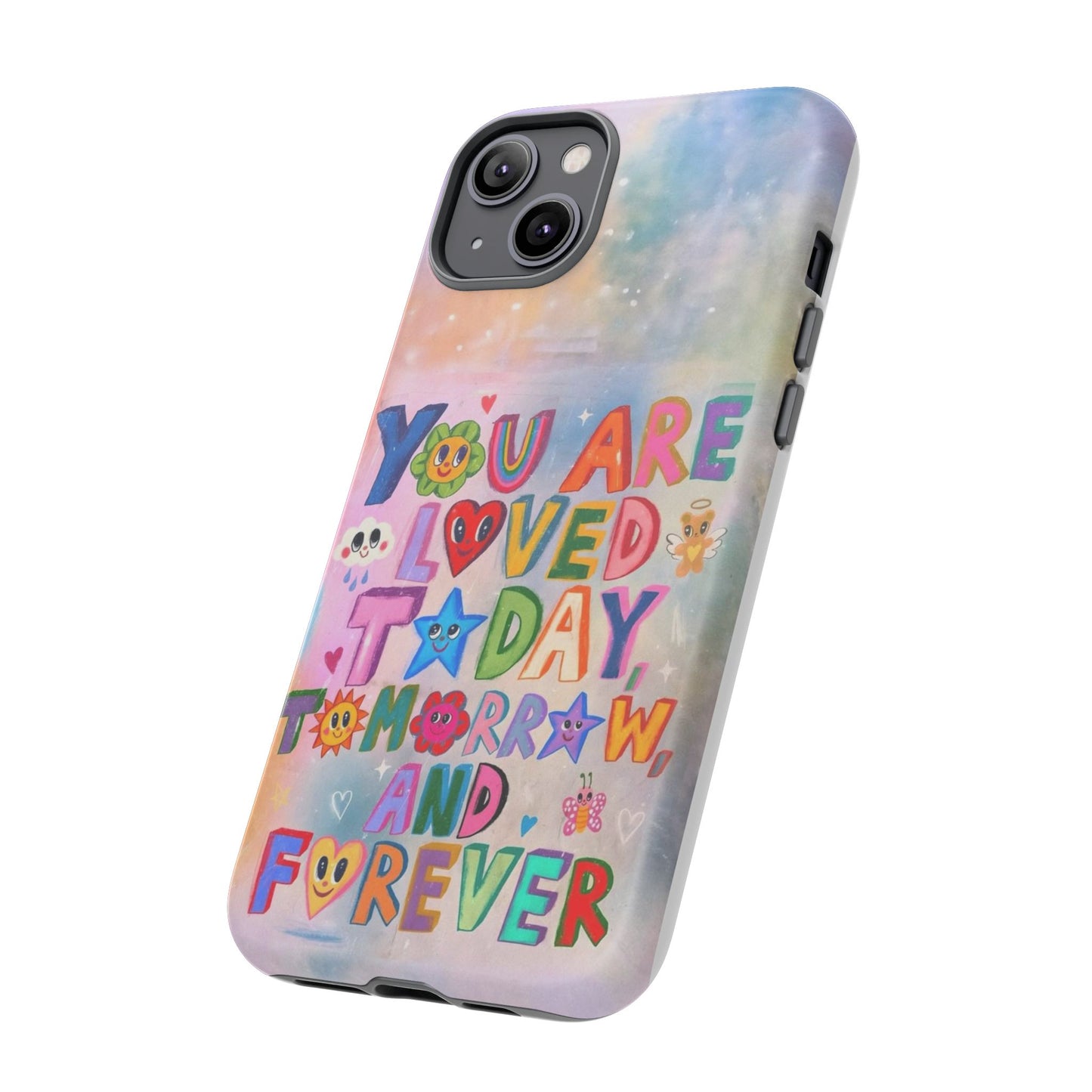 Colorful Phone Case with Positive Affirmations, Inspirational Phone Shell, Cute Gift for Teens, Motivational Tech Accessory, I Love You Case