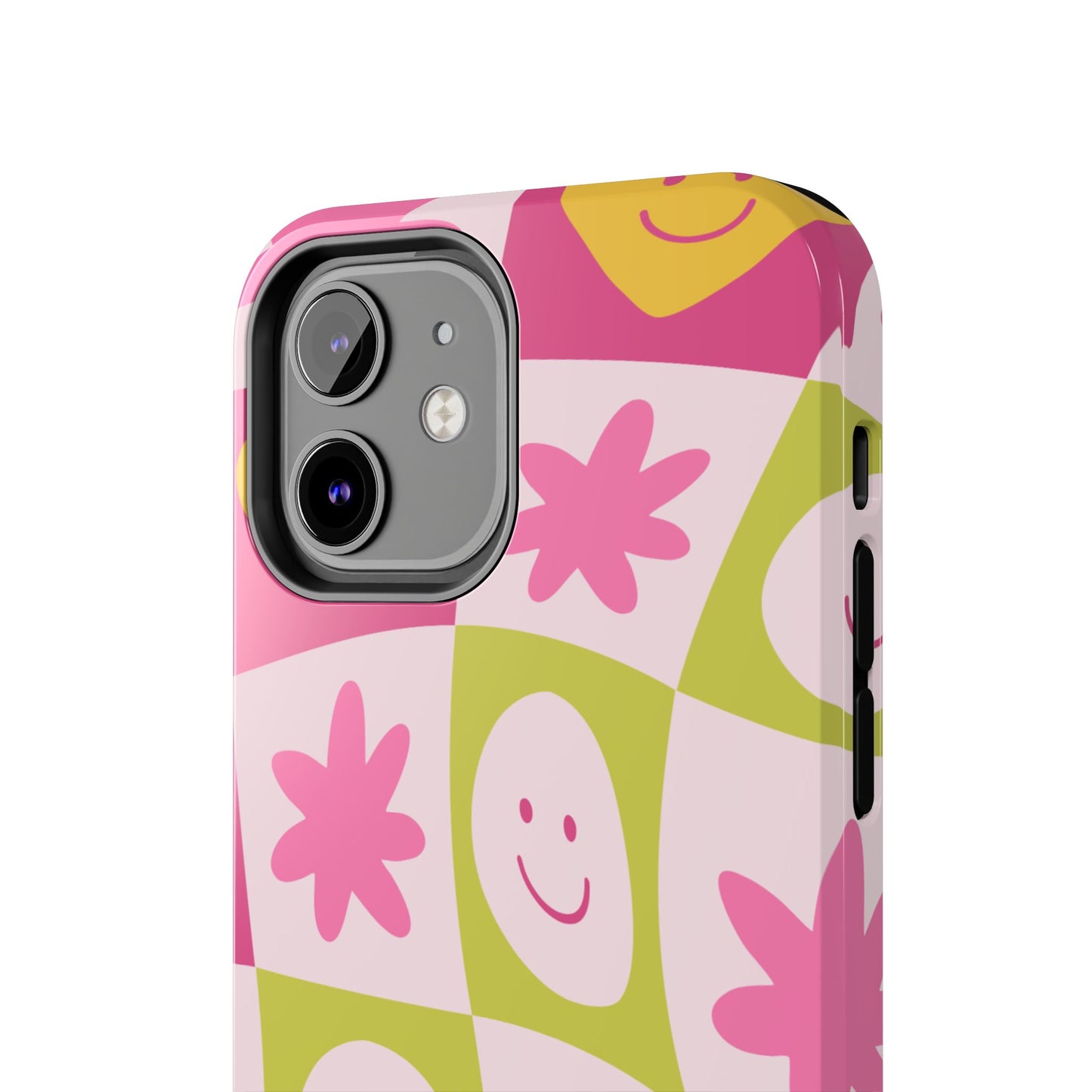 Colorful Smiley Pattern Tough Phone Cases, Playful Phone Covers, Fun Gifts for Friends, Cute Accessories, Vibrant and Durable