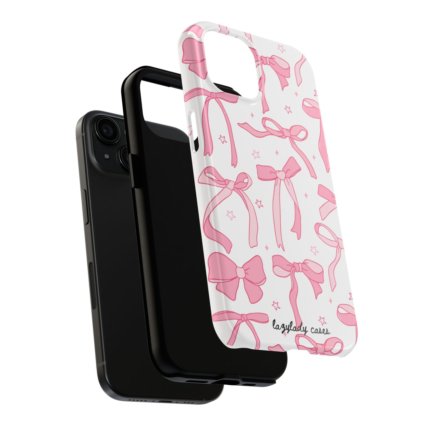 Cute Pink Bow Tough Phone Case - Stylish and Durable Protection