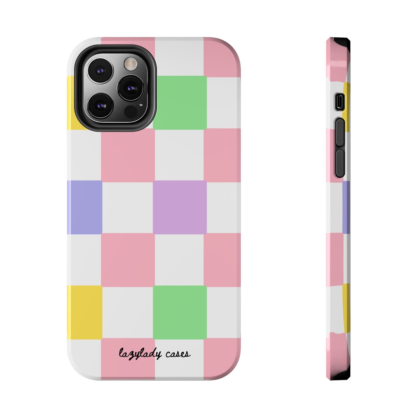 Colorful Checkerboard Tough Phone Case – Vibrant & Durable Protection