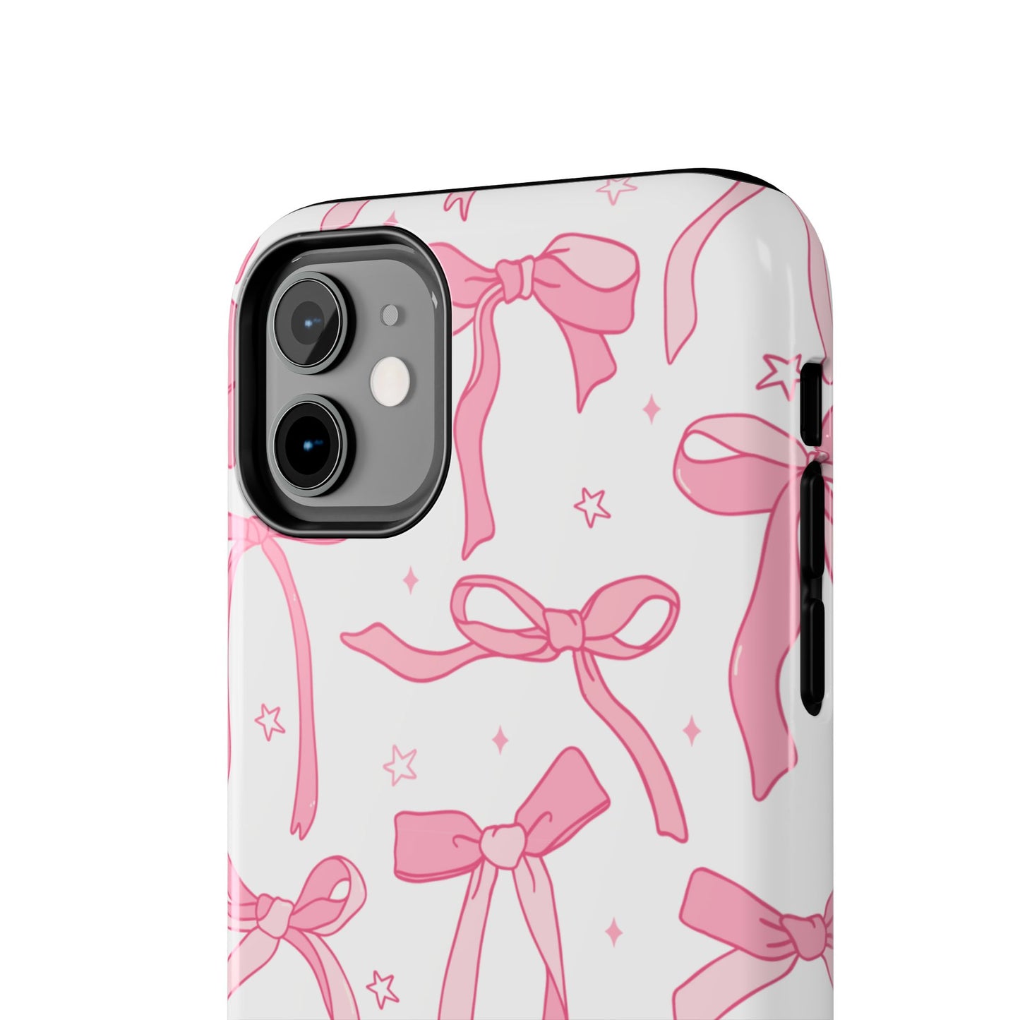Cute Pink Bow Tough Phone Case - Stylish and Durable Protection
