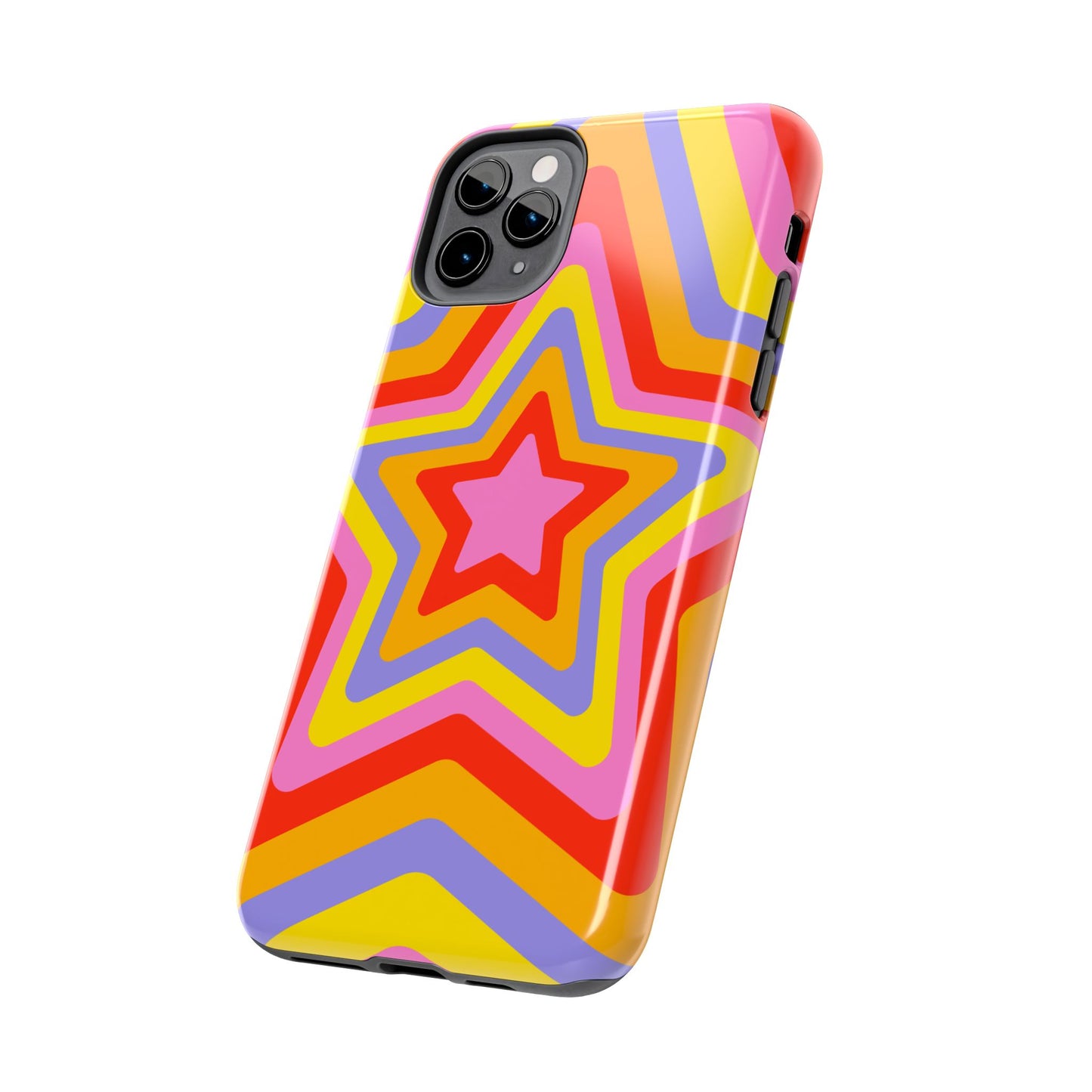 Colorful Star Pattern Tough Phone Cases | Durable Phone Cover, Unique Gifts, Trendy Accessories, Fun Tech Style