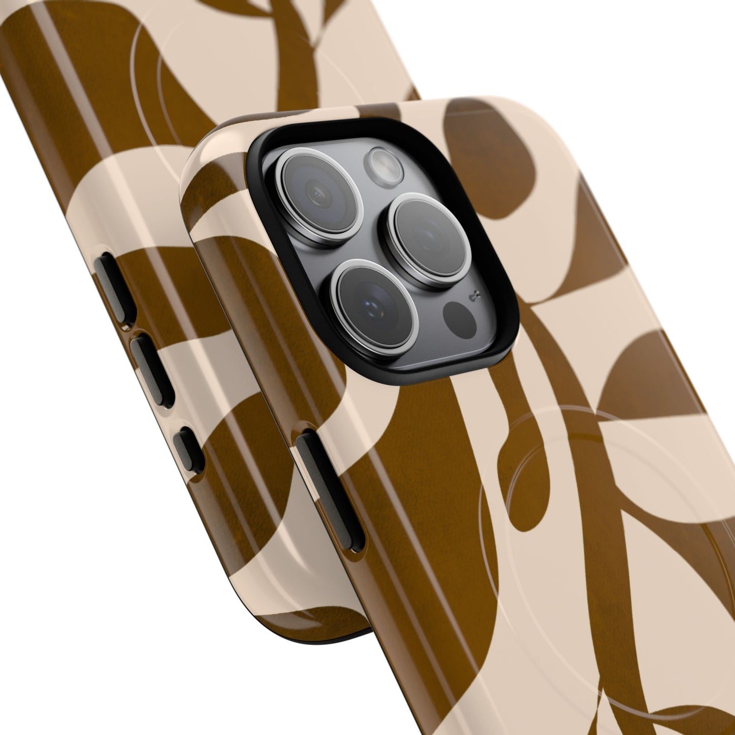 Brown Bonnet Stylish Tough Magnetic Phone Case - Trendy Abstract Design