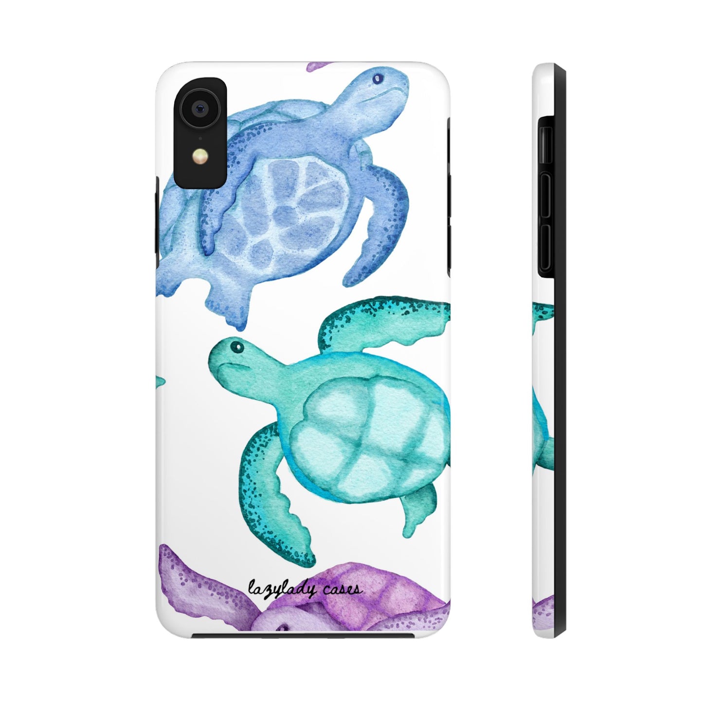Ocean-Inspired Tough Phone Cases with Colorful Turtles