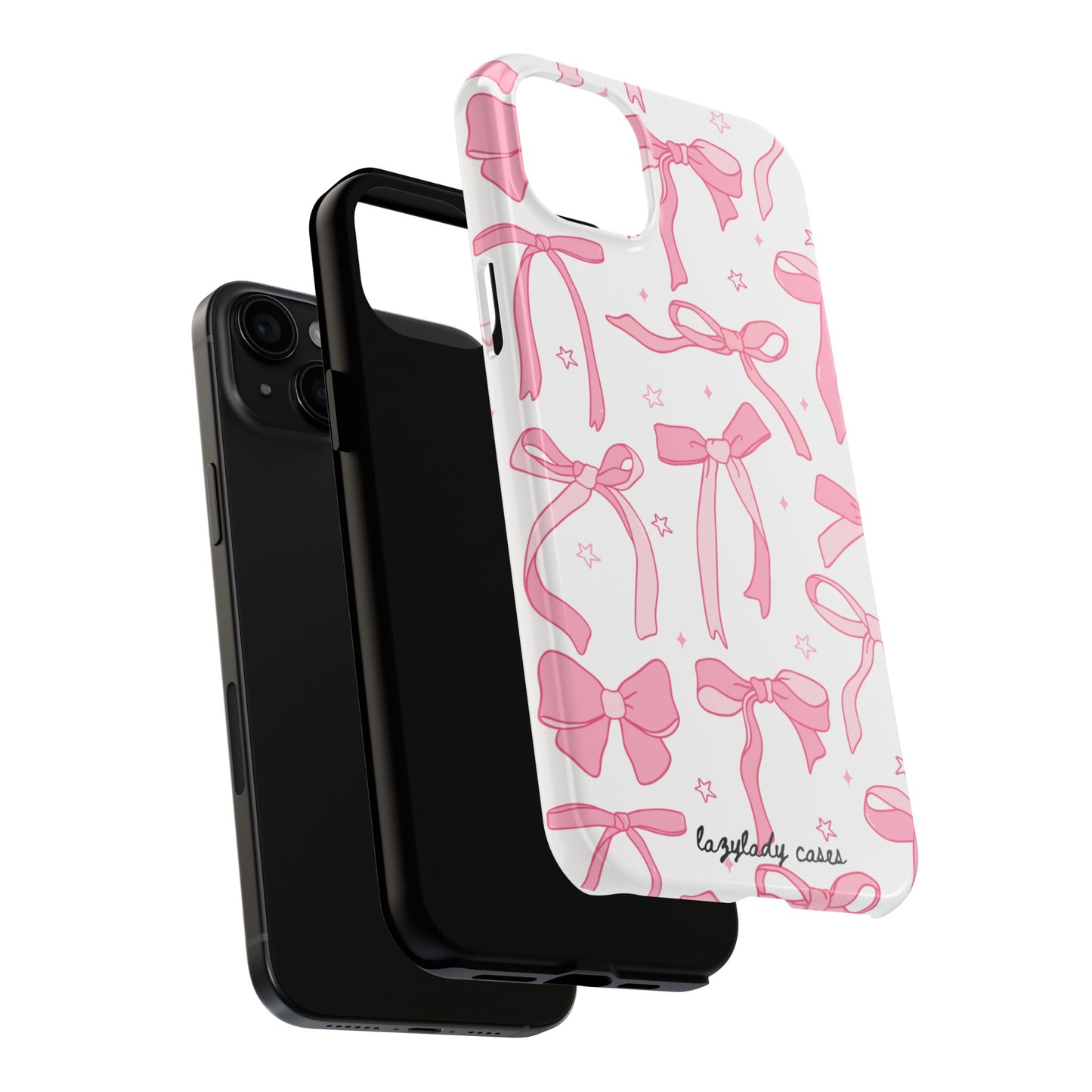 Cute Pink Bow Tough Phone Case - Stylish and Durable Protection