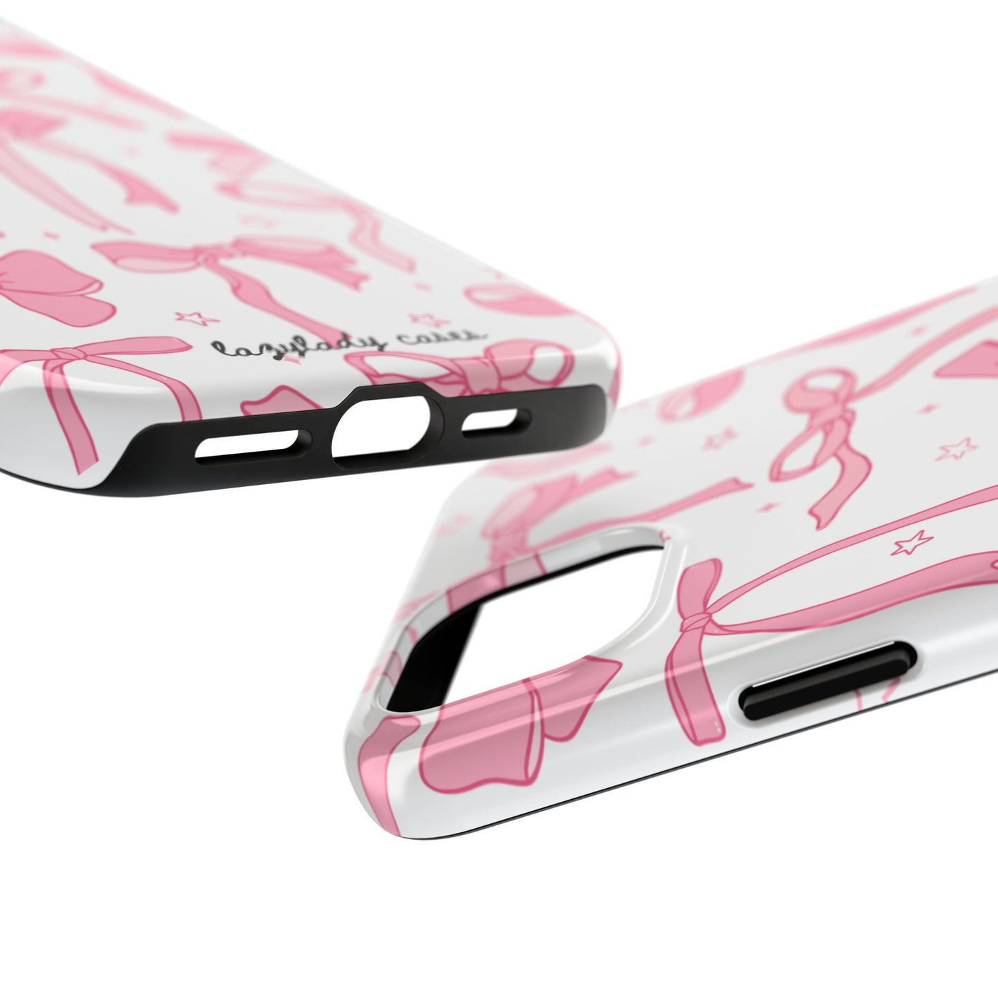 Cute Pink Bow Tough Phone Case - Stylish and Durable Protection