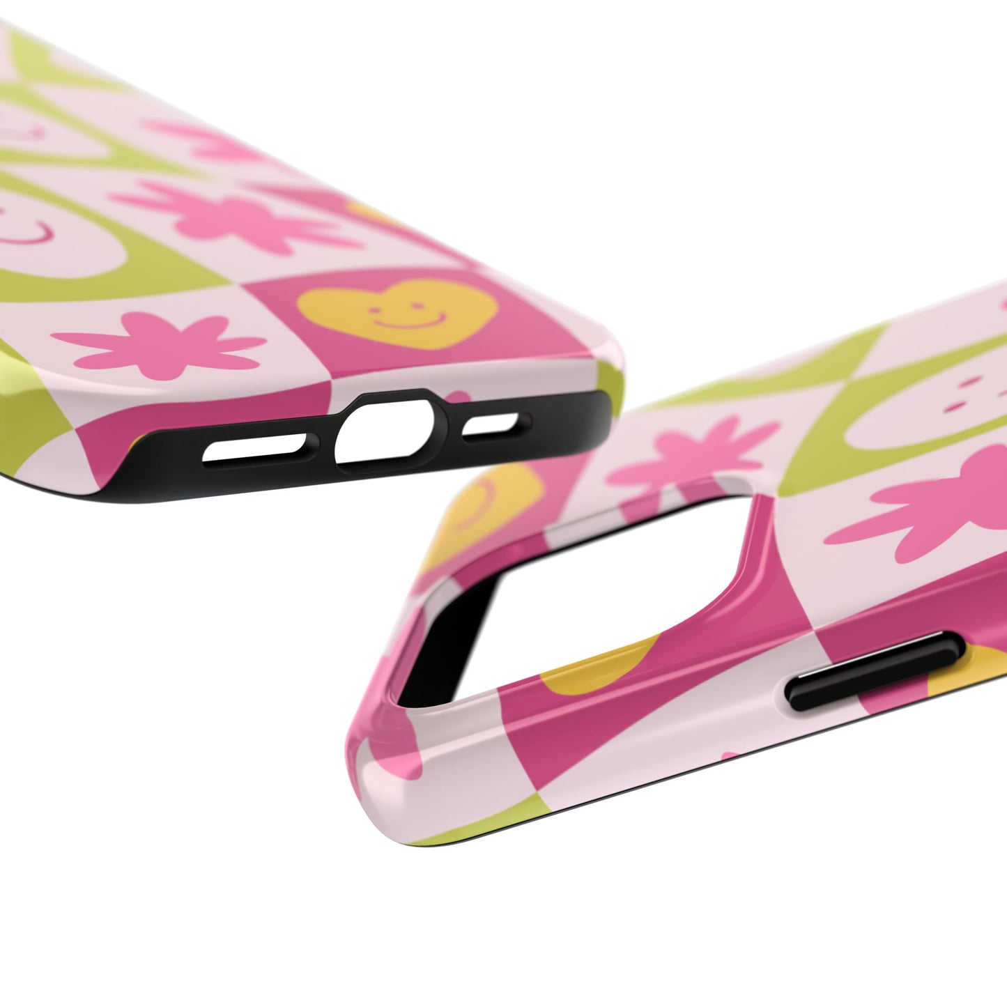 Colorful Smiley Pattern Tough Phone Cases, Playful Phone Covers, Fun Gifts for Friends, Cute Accessories, Vibrant and Durable