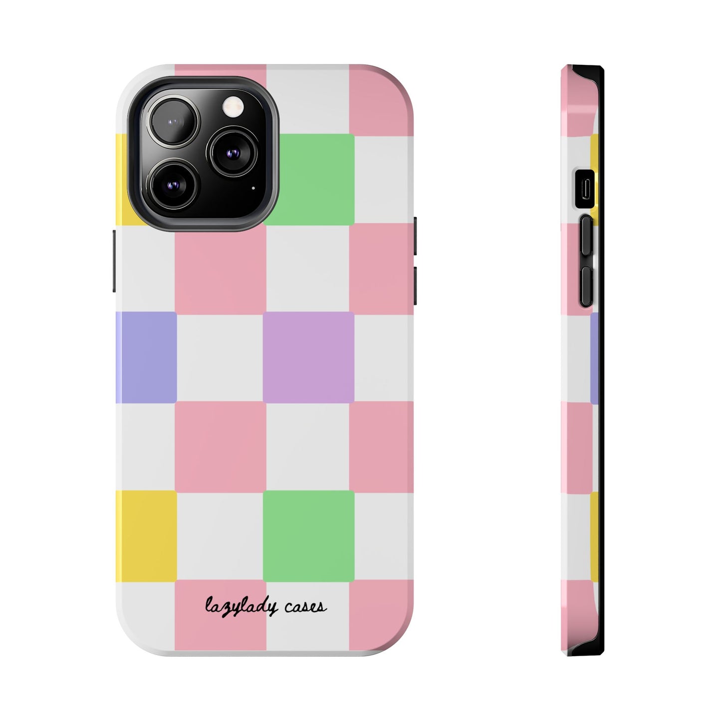 Colorful Checkerboard Tough Phone Case – Vibrant & Durable Protection