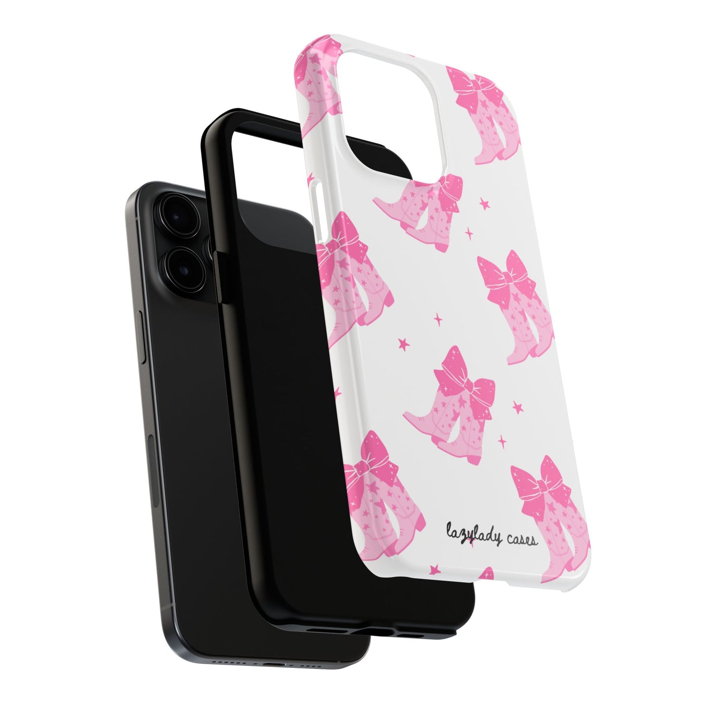 Pink Cowgirl Tough Phone Case - Trendy Protection with Bow Design