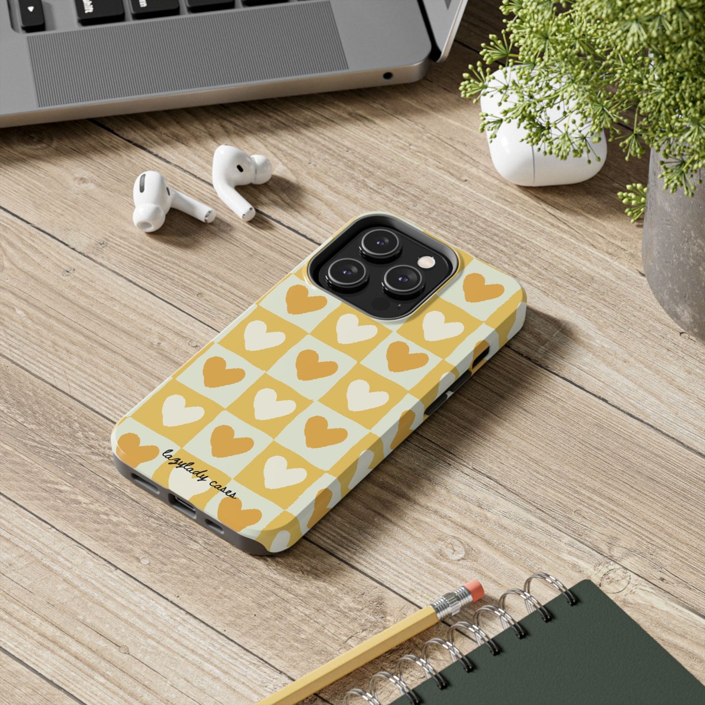 Heart Pattern Tough Phone Case - Cute & Durable for Everyday Use