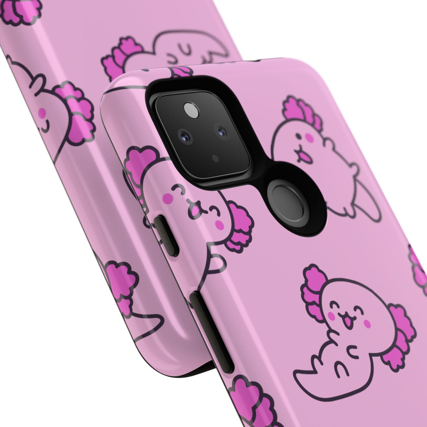 Cute Cartoon Axo Phone Case with Pink Sea Creatures Design