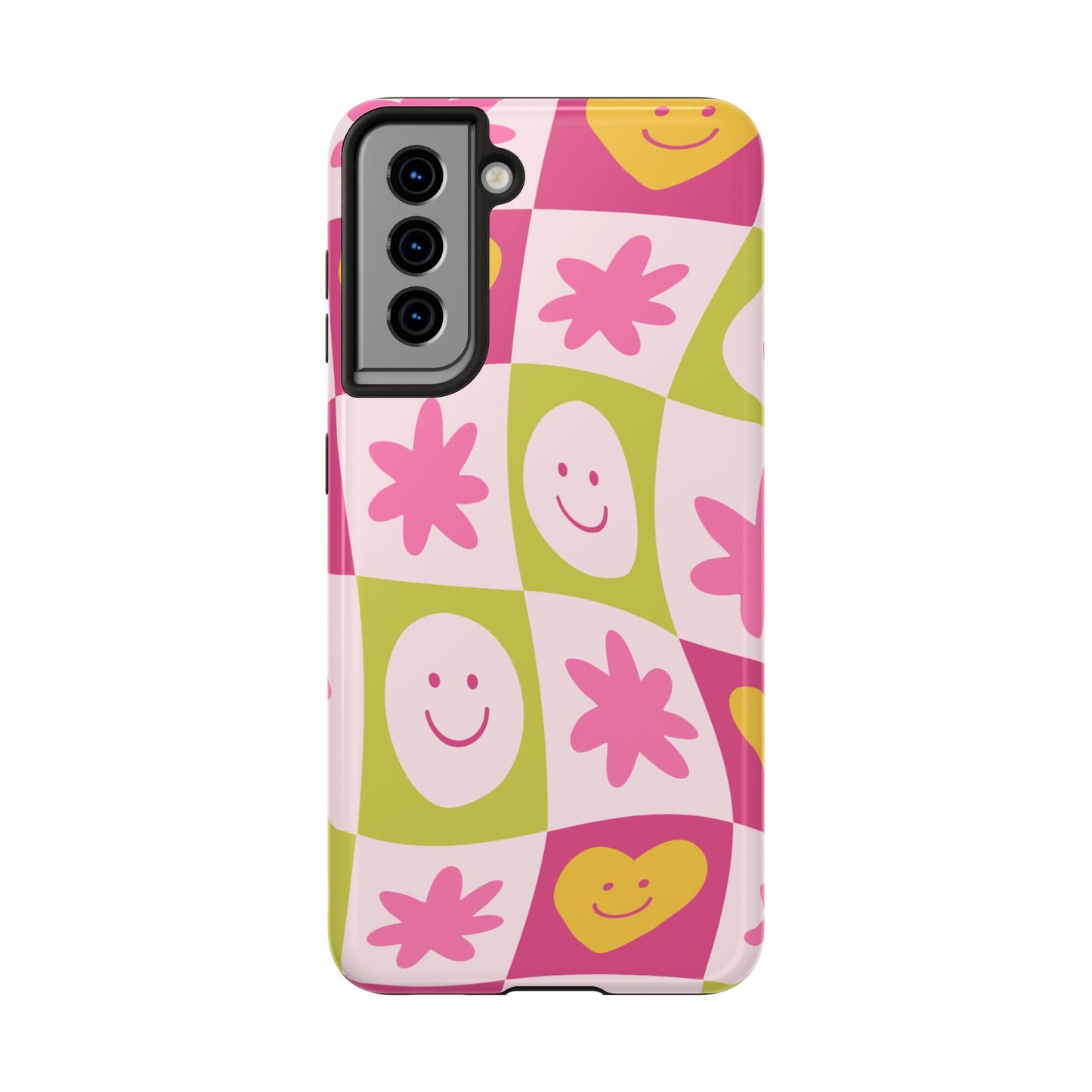 Colorful Smiley Pattern Tough Phone Cases, Playful Phone Covers, Fun Gifts for Friends, Cute Accessories, Vibrant and Durable