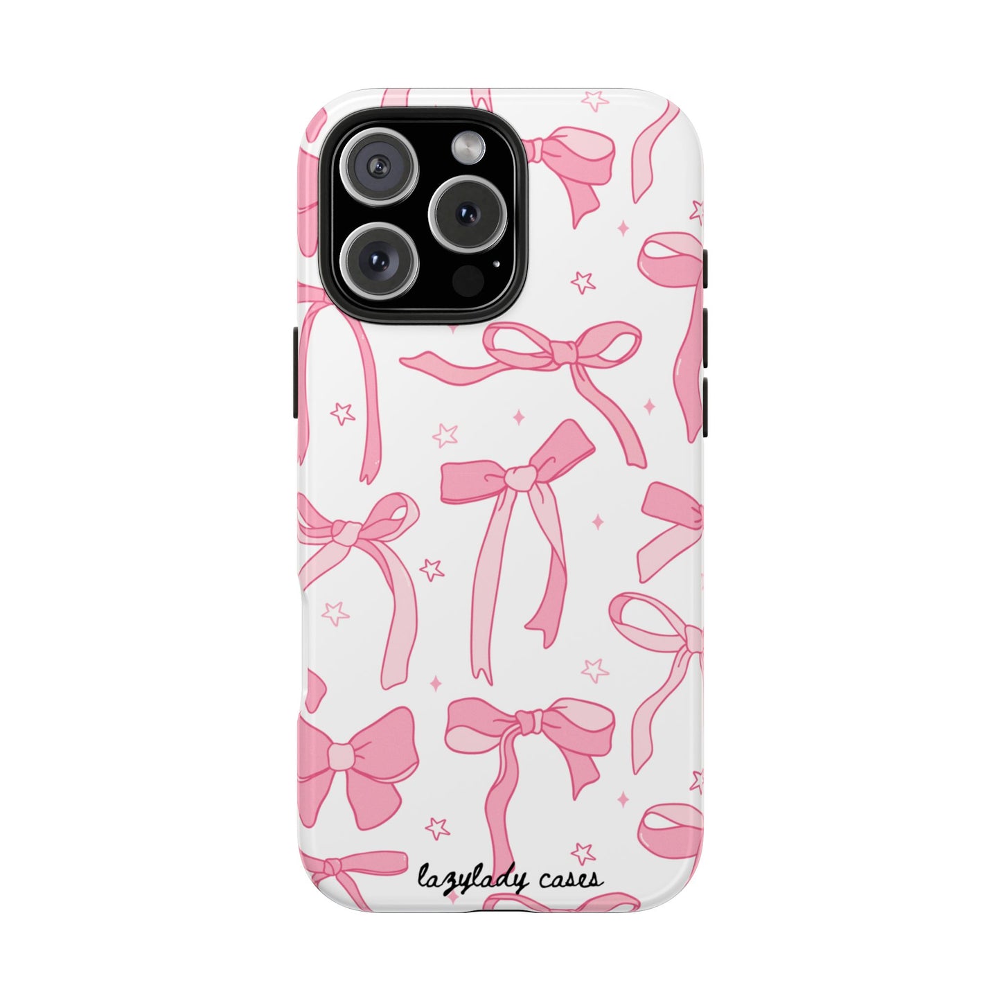 Cute Pink Bow Tough Phone Case - Stylish and Durable Protection