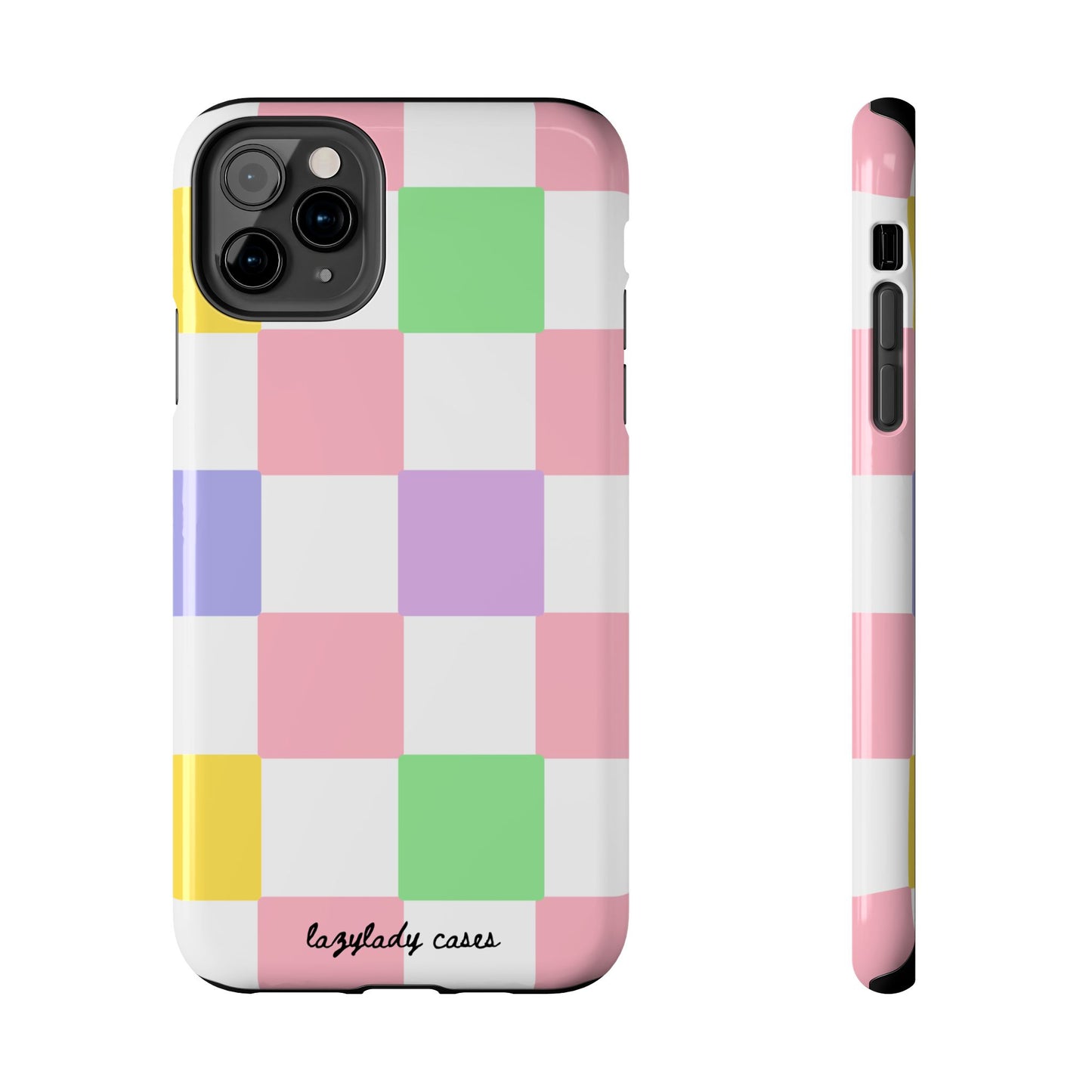 Colorful Checkerboard Tough Phone Case – Vibrant & Durable Protection