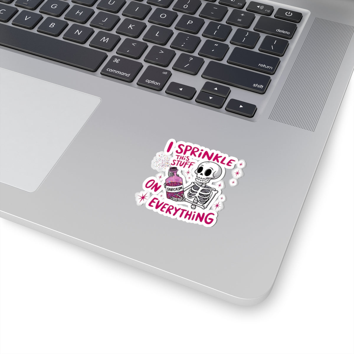 Whimsical Skeleton Kiss-Cut Stickers, Fun Humor Stickers, Laptop Decals, Sarcasm Stickers, Unique Gift for Friends, Halloween Decor
