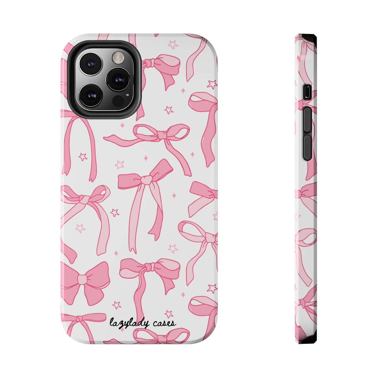 Cute Pink Bow Tough Phone Case - Stylish and Durable Protection